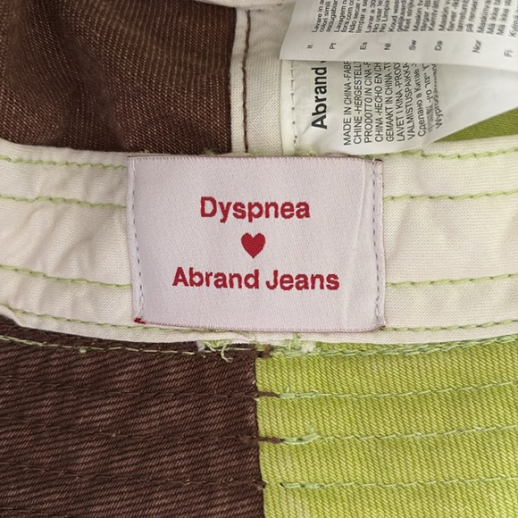 Dypsnea X Abrand Jeans Dypset Beating Hearts Cotton Bucket Hat Citron/Brown - Picture 8 of 11